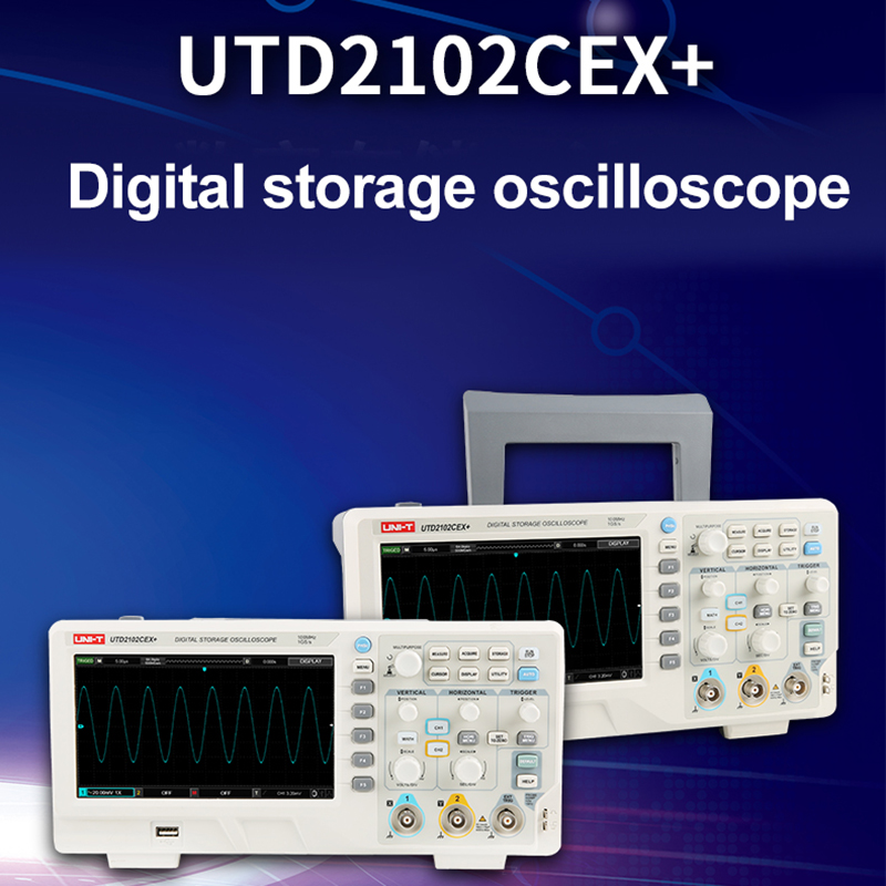 Digital Storage Oscilloscope 100Mhz - UNI-T UTD2102CEX + Osiloskop Penyimpanan Digital