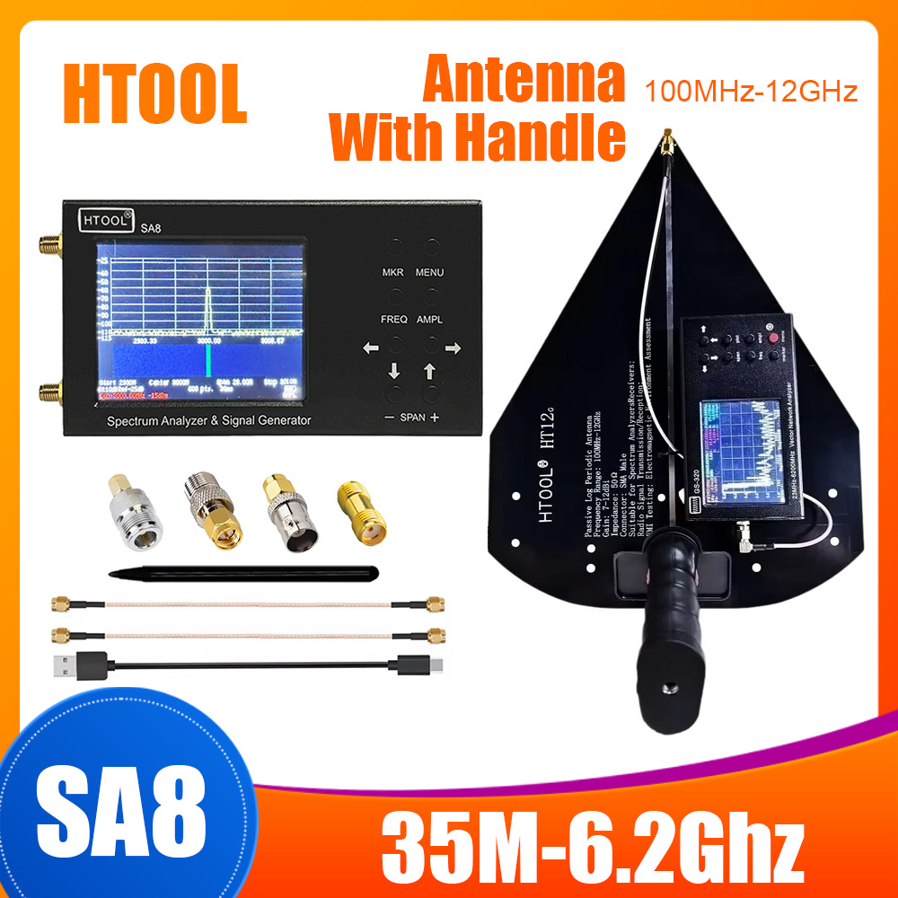 Signal Generator Spectrum Analyzer - HTOOL SA8 Spectrum Analyzer 35M-6.2Ghz Generator