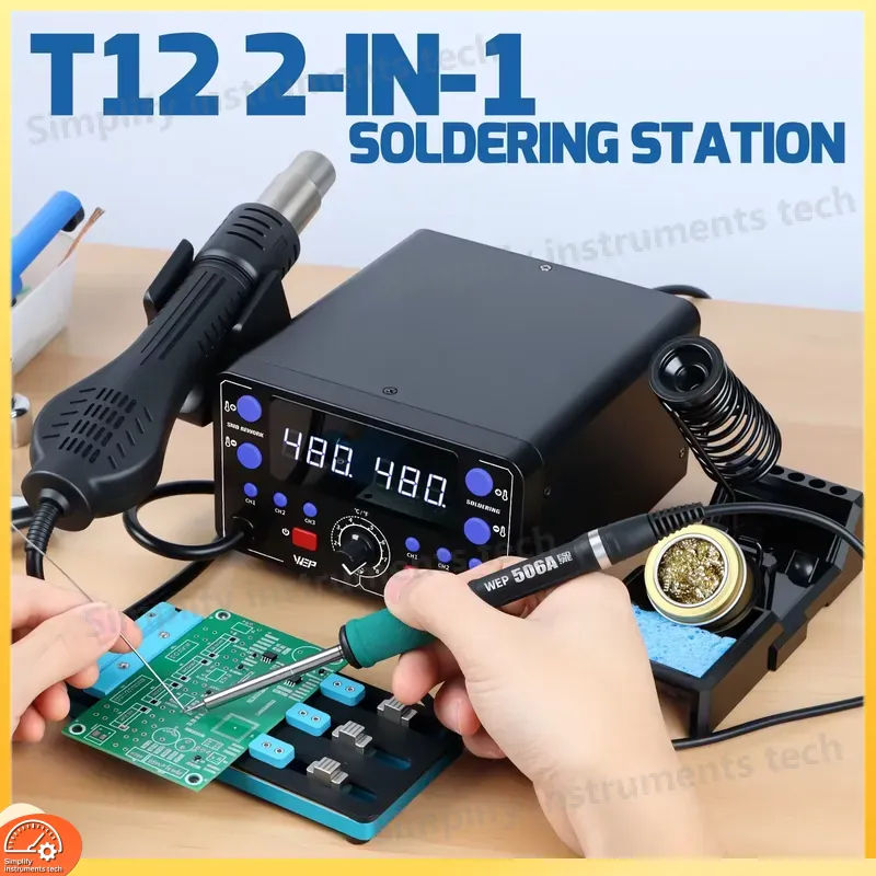 Stasiun Solder 775W 2 in 1 den - Hot Air Rework Station T12 ulasan dan harga